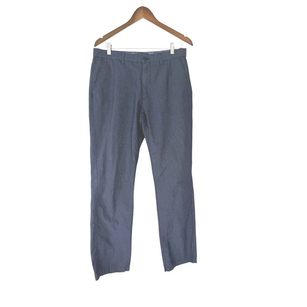 Banana Republic Kentfield Pant Mens 34x34 Blue Cotton Micro Dot Chino Trousers
